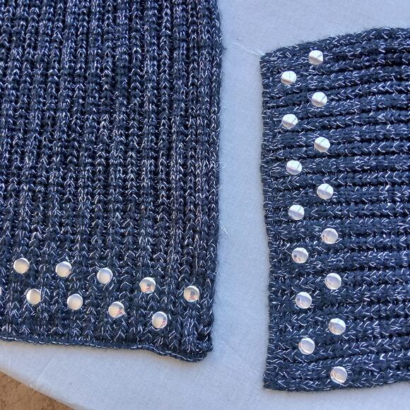 Ribbed length black sparkle scarf neck warmer 72"L x 7"W metallic - Picture 4 of 8